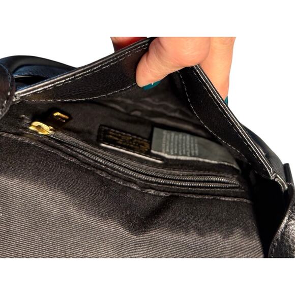 Lauren Ralph Lauren Mini Crossbody Leather Bag - Black Leather Small Handbag - Picture 15 of 16